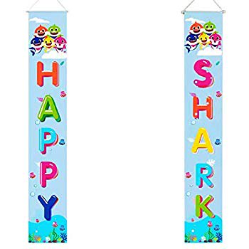 Baby Cute Little Shark Party Banner Supplies Decorations Welcome Porch Signr Shark Themed Birthday Party Hanging Swirls Decorations For Baby Happy Shark Banner Party Favors Decor For Indoor Outdoor Walmart Com Walmart Com