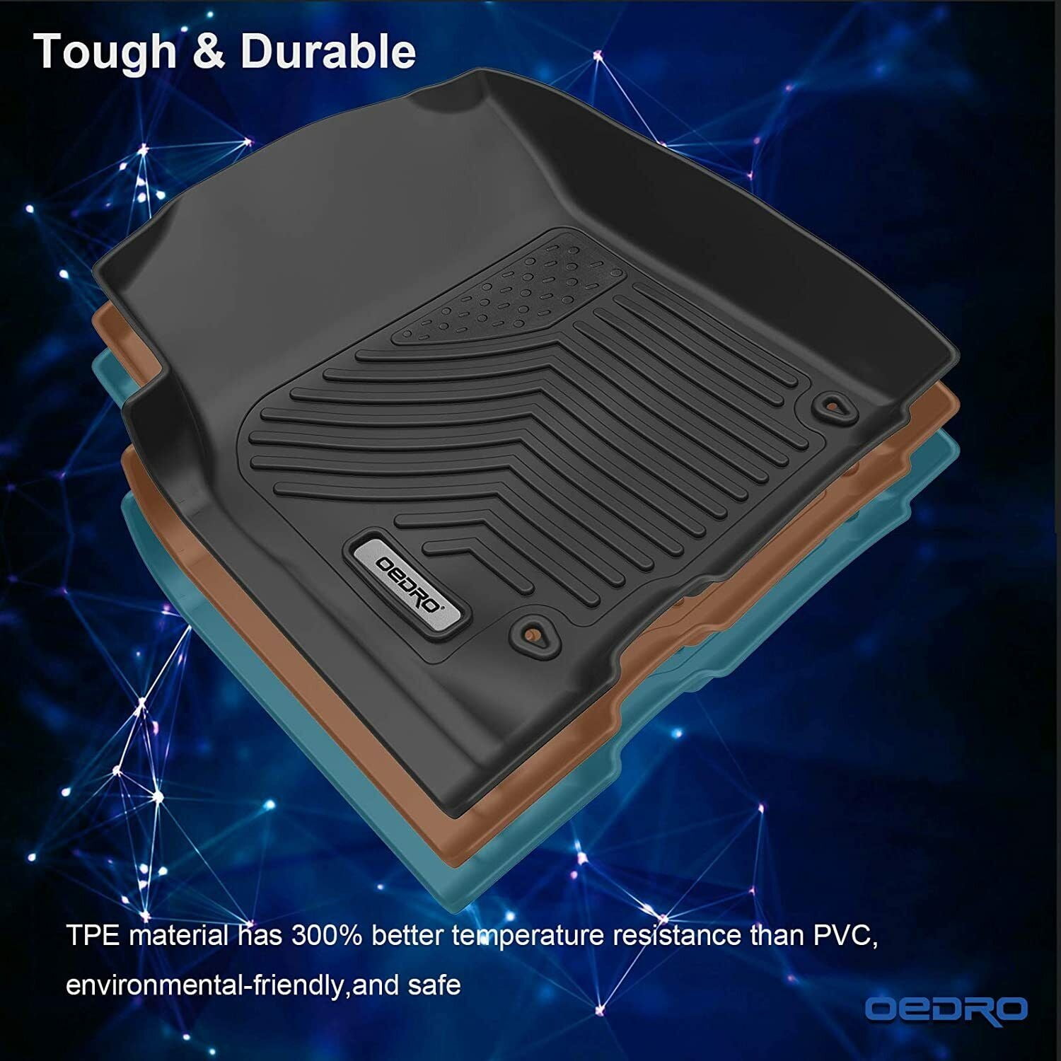 RVNI Floor Mats Liners for 2012-2018 Dodge Ram 1500 & 2019-2023 2024 Ram 1500 Classic Quad Cab all weather