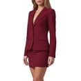 thumbnail image 4 of INSPIRE CHIC Women's Blazer Single Breasted Notched Lapel Long Sleeves Slim Fit V Neck Work Suit Jacket X Large Burgundy, 4 of 6