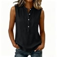 thumbnail image 5 of BUIGTTKLOP Womens Cotton Linen Tank Tops Basic Solid Business Casual Summer Sleeveles Shirts Loose Work Office Blouses, 5 of 7