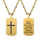 thumbnail image 1 of Collar PROSTEEL con forma de cruz y etiqueta de perro para hombres y niños con colgante de oro de acero inoxidable, 1 of 8