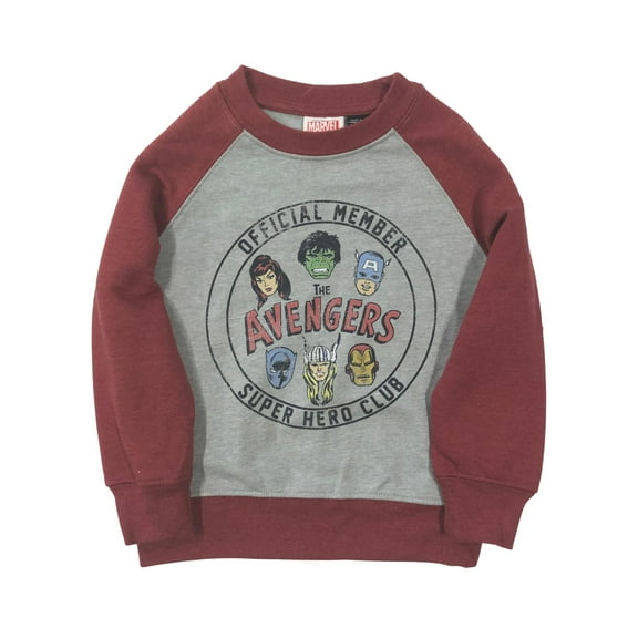 Avengers Toddler Boys Gray & Red Superhero Club Sweatshirt Sweat Shirt 12m