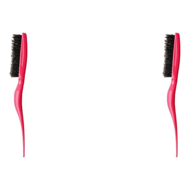 Seitruly Peine para el cabello, cerdas de jabalí, diseño ergonómico, cepillo para el cabello, masajeador para el cuero cabelludo, herramienta plastico rojo 2Conjunto