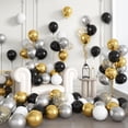 thumbnail image 4 of Set de globos Ouddy Party negro y dorado, 72 piezas, 4 of 7