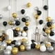 thumbnail image 4 of Set de globos Ouddy Party negro y dorado, 72 piezas, 4 of 7