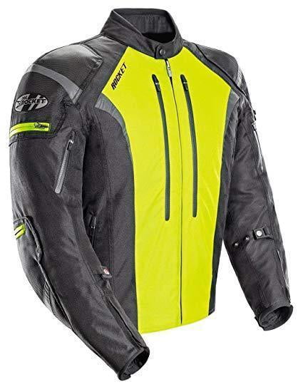 Details about   Men's Biker Hivis Black Yellow Motorcycle Jacket Textile Armoured All Weathers 