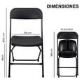 thumbnail image 2 of Silla Plegable Reforzada Plástico Fiesta Exterior Resistente negro, 2 of 9