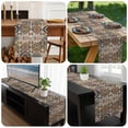 thumbnail image 6 of Abstract Flower, Table Runner 60 Inches Long, Oriental Bohemia Brown Geometric Leaves Kitchen Coffee Dining Table Decoration for Home Party Birthday Wedding Home Decor 13x60 Inches, 6 of 8