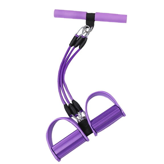 Masteelf  3 Tubes Pulling Rope Sit-up Yoga Draw Bar Fitness Pedal Puller Purple