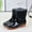 Black, variant on Fashion Rain Boots for Women Durable Waterproof Shoes Comfort Non-Slip Mid Calf Garden Boot Cute Chelsea Booties