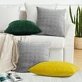 thumbnail image 4 of 2 Pcs Velvet Quilted Throw Pillow Cover, Solid Sofa Couch Lumbar Pillow Case, 4 of 8