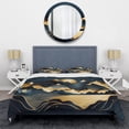 thumbnail image 3 of Designart "Minimalist Mountains Gold II" Minimalism Landscape Bedding Covert Set - Minimalism Blue Landscapes Bed Set With 1 Sham, 3 of 6