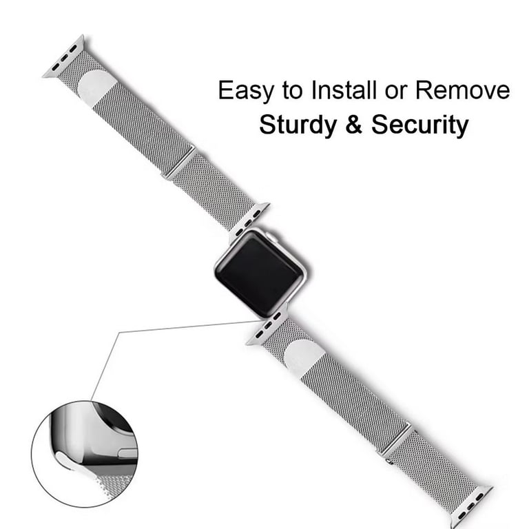 Adjustable Stainless Steel Mesh Magnetic Band Compatible for Apple