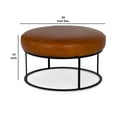 thumbnail image 5 of 18 Inch Leatherette Ottoman with Metal Base, Black and Brown, 5 of 5