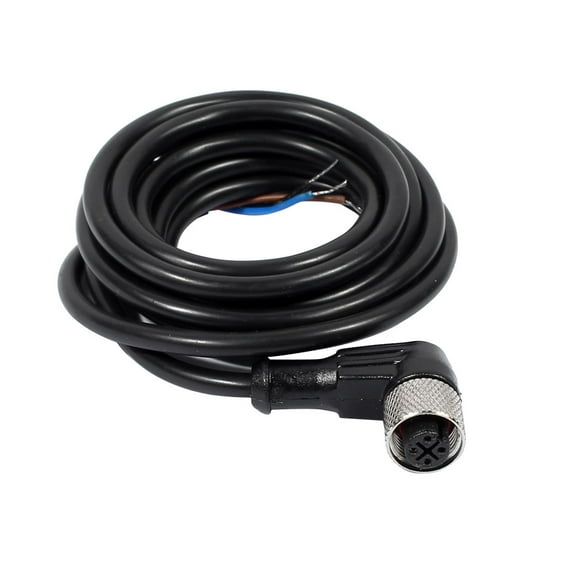 Unique Bargains M12 2M Female Right Angle 4Pin Connector Aviation Socket Electrical Cable