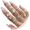 thumbnail image 1 of nipocaio Gold Stacking Rings For Women Gold Knuckle Rings Set Simple Star Moon Flower Rings For Teen Girls Stackable Aesthetic Rings Gifts, 1 of 5