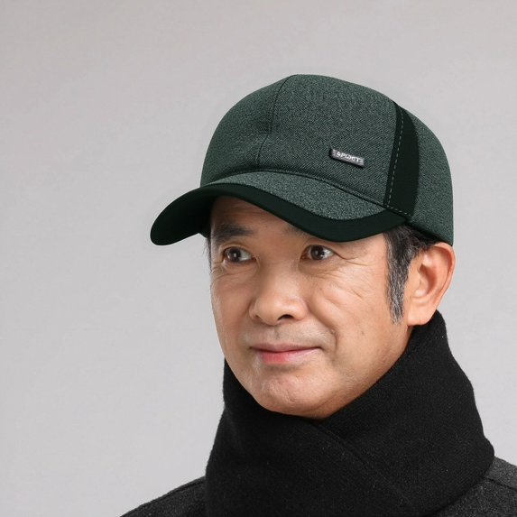QASIEATN Beanie Hat for Men Old Hat Men's Autumn and Winter Baseball Cap Middle and Elderly Warm Dad Earmuffs Thickened Old Cap Fall Fashion Accessories