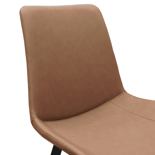 PU Leather Dining Chairs Set of 4, Modern Upholstered Kitchen Chairs with Metal Legs for Dining Room, Restaurant, Living Room, Meeting Room, Brown