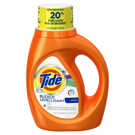 Tide Plus Bleach Alternative Original Scent Liquid Laundry Detergent, 37 oz, 24 loads
