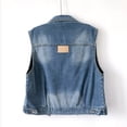 thumbnail image 3 of Gytharion Women's Denim Vests Casual Fashion Vintage Jean Vests Lapel Button Down Sleeveless Jackets with Pockets, 3 of 5