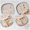 thumbnail image 4 of ProCase Joyero tamaño viaje, pequeño joyero portátil en forma de concha, mini organizador de joyas de 2 capas en cuero PU para mujer -Negro, 4 of 5