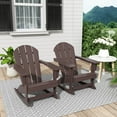 thumbnail image 2 of Costaelm Paradise Outdoor Patio Adirondack Rocking Chairs (Set of 2), Dark Brown, 2 of 9