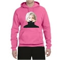 thumbnail image 2 of Wild Bobby, Hip Marilyn Monroe Portrait Classic Beauty Pose, Famous People, Unisex Graphic Hoodie Sweatshirt, Neon Pink, Small, 2 of 4