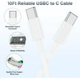 thumbnail image 4 of 60W Charging Cable, Type C Fast Charging Cable, PD Fast Charge 60W USB-C To USB-C Data Cable For Phones, Laptops 1 Meter/ 2 Meters, 4 of 9