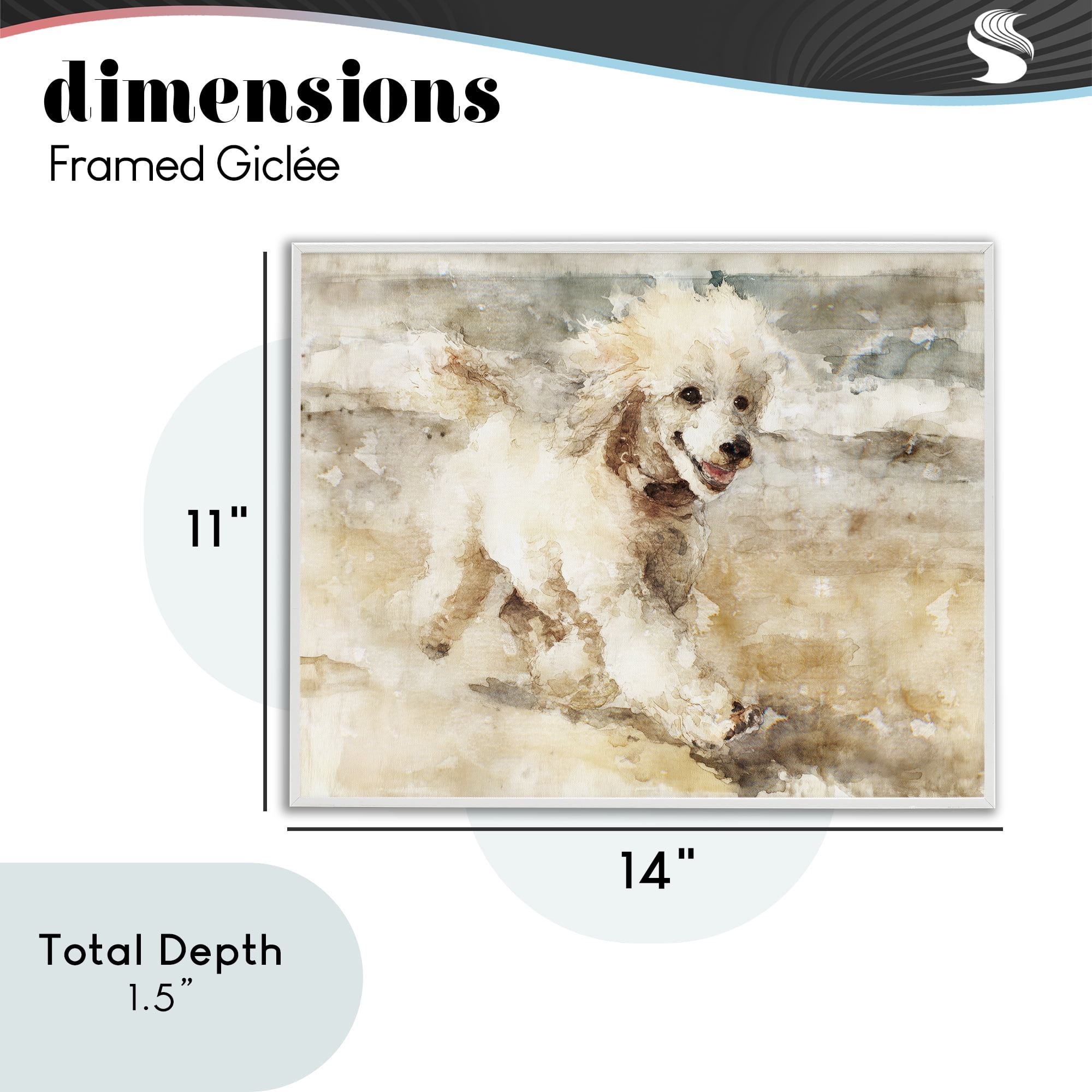 Stupell Industries Coastal Breeze & Poodle White Framed Giclee Art, design by Svetlana Aleynikova