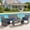 Dark Blue, variant on Walsunny Outdoor Patio Rattan Wicker Furniture Conversation Set 4 Piece with Cushions Tempered Glass Tabletop,Navy Blue