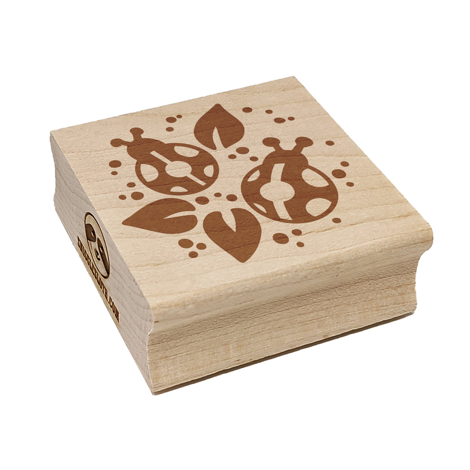 Ladybugs and Leaves Square Rubber Stamp for Stamping Crafting