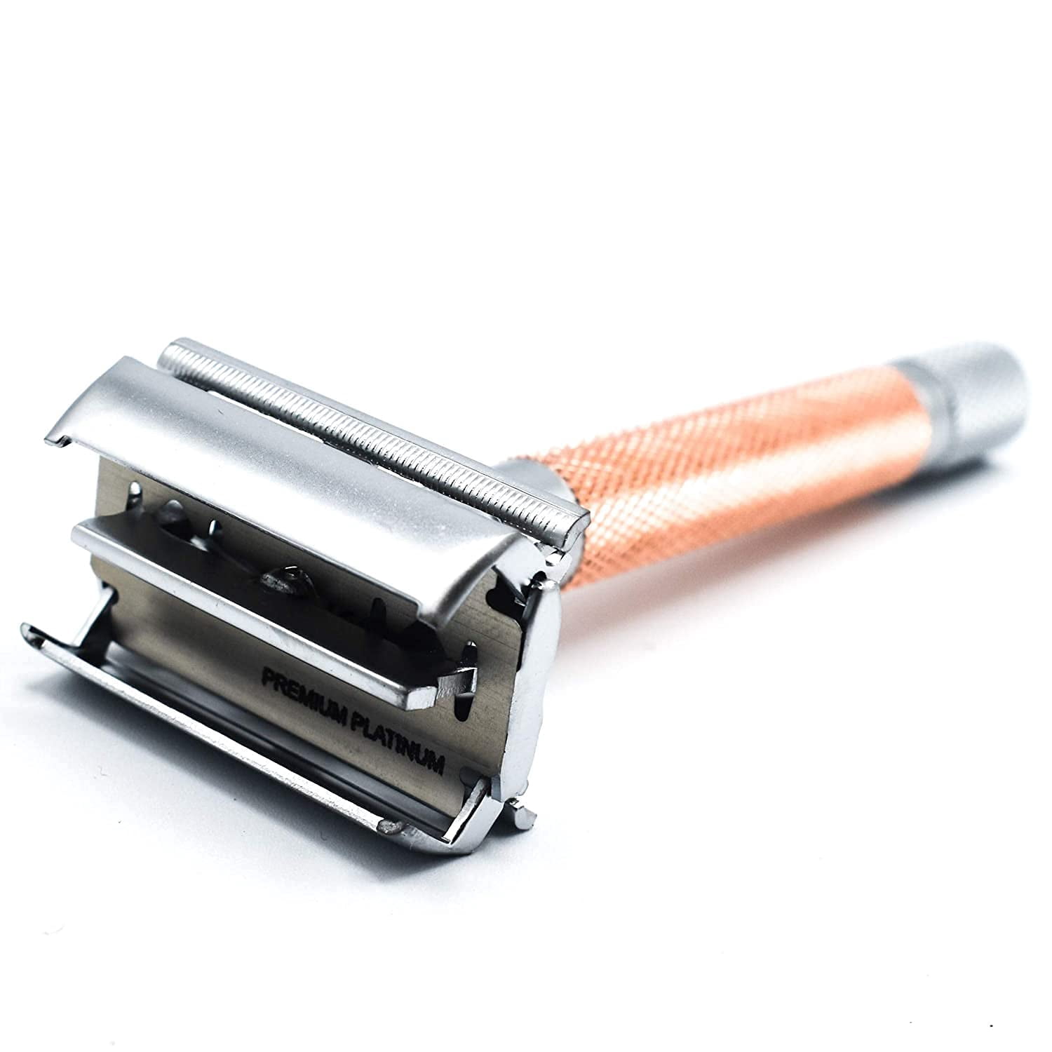 Parker Safety Razor 74R Butterfly Twist-to-Open Double Edge Safety Razor with 5 Parker Platinum Blades (Rose Gold)