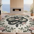 thumbnail image 2 of Design&I 3'x5' Ultra Soft Throw Mat, Watercolor Border Pink Aesthetic Botanical Snake Gothic Vintage Playful None Fluffy Washable Easy Care Indoor rug for Bedside Hallway, 2 of 7