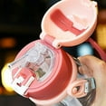 thumbnail image 4 of Taza de agua de gran capacidad para niños, vaso de plástico con forma de asta para guardería, con pajita, diseño de conejo, para verano, 4 of 5