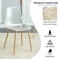 thumbnail image 4 of Sumdeal Clear Dining Chairs Set of 6, Modern Kitchen Chairs with Transparent Seat, Acrylic Accent Side Chairs with Metal Legs for Dining Room, Kitchen, Living Room,Wood Leg,6, 4 of 6
