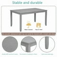 thumbnail image 2 of 6 Piece Dining Table Set, Wooden Rectangular Kitchen Table with 4 Dining Chairs with Cushions and 1 Bench with Cushion, Kitchen Dining Room Table Set for 6 (Gray), 2 of 8