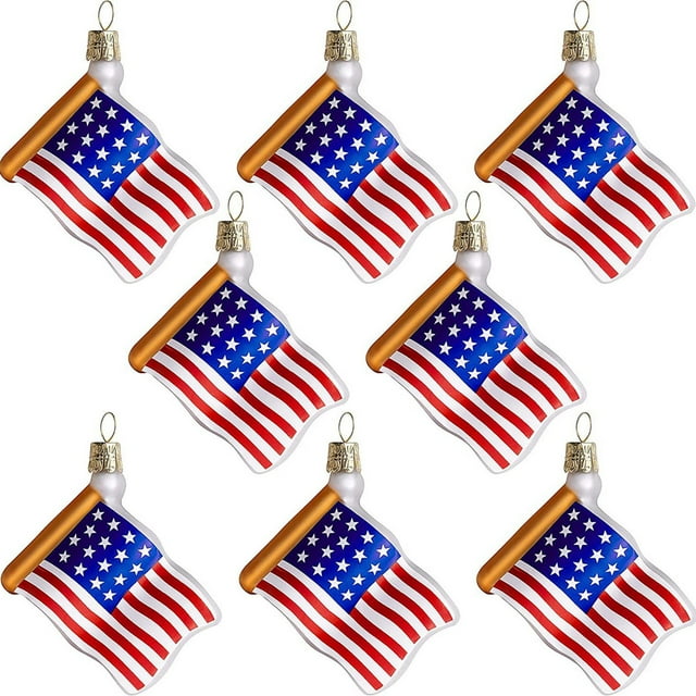 Home 12PCS Independence Day Pendant 7CM Flag Three-dimensional Pendant Home Decor