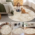 thumbnail image 5 of Brown Beige Coastal Round Area Rug 7Ft Washable Circle Rugs for Dorm Laundry Room, Nautical Starfish Coral Jellyfish Shell Sea Non-Slip Carpet Floor Mats Indoor Outdoor Carpet Runner Home Decor, 5 of 8