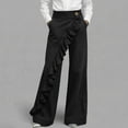 thumbnail image 2 of Womens High Waisted Wide Leg Jeans Lace Loose Fit Straight Denim Pants Summer Solid Casual Trousers Button Long Pants Jeans Trendy Fashion, 2 of 5