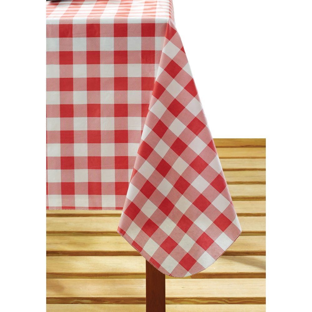 Mainstays PEVA 60" x 84" Summer Red Check Tablecloth