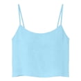 thumbnail image 6 of TKLPEHG Womens Spaghetti Strap Tank Top Sleeveless Shirts Back Button Sling Tank Tops Crew Neck Casual Loose Fit Summer Fashion Solid Color Tshirt (Light Blue,M), 6 of 6