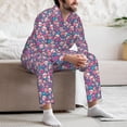 thumbnail image 7 of Picia colorful Skull flower Pattern Men’s Long-Sleeve Sleepwear Set - Soft 2-Piece Loungewear with Pockets, Comfy PJs for Relaxing Nights-Medium, 7 of 7