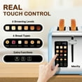thumbnail image 2 of Mecity 2-Slice Touchscreen Toaster, Stainless Steel, 6 Shade Settings, Wide Slots, Crumb Tray, 120V, Blue, 2 of 9
