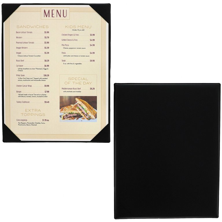 PINGEUI 50 Pack 8.5 X 11 Inch Menu Cover Sleeves – Clear PVC, Top-Loading, For Restaurants & Cafes