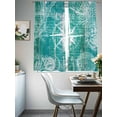 thumbnail image 3 of Vintage Nautical Sheer Curtains 63 Inch Long 2 Panels, Summer White Compass Shell Starfish Teal Wooden Light Filtering Rod Pocket Curtains, Sheer Voile Drapes for Living Room Bedroom, 52"x63", 3 of 8