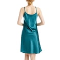 thumbnail image 5 of BESEW7 Summer Dresses for Women 2026, Satin V Neck Slim Fit Solid Color Casual Maxi Sundress, Soft Smooth Versatile Loungewear Green 4XL, 5 of 9