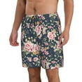 thumbnail image 2 of Kdxio Vintage Floral Pattern Mens Casual Shorts - Drawstring Summer Beach Sports Shorts for Men, 2 of 9