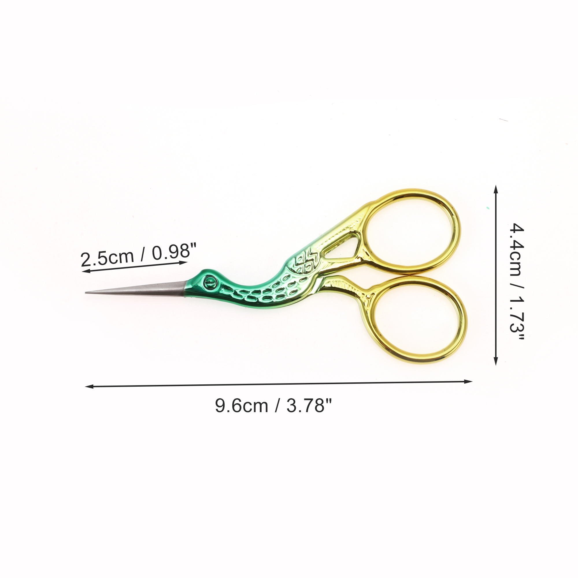 Unique Bargains 1 Pc Little Crane Scissors Grooming Parlor Green, Gold Tone