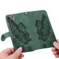 thumbnail image 3 of Allytech Flip Case for iPhone 13 Mini 2021 Model 5.4 inch, Premium Retro Butterfly PU Leather Wallet Case with [Magnetic Closure][Card Holder][Wrist Strap] Stand Cover for iPhone 13 Mini, Green, 3 of 5