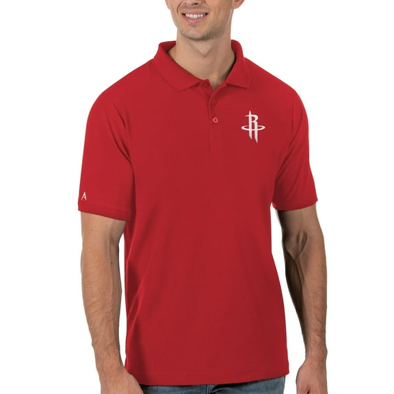 Men's Antigua Red Houston Rockets Legacy Pique Polo